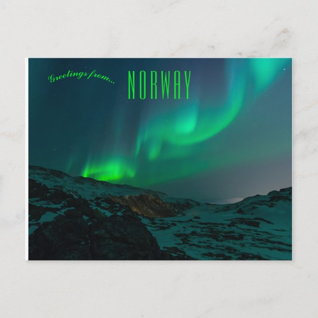 Nordlichter in Tromso Norwegen Postkarte (Vorderseite)