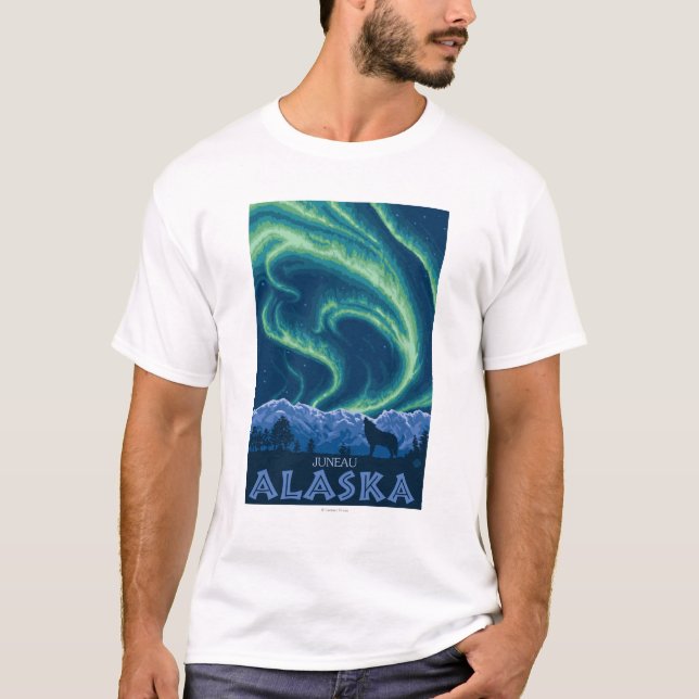 Nordlichter - Juneau, Alaska T-Shirt (Vorderseite)