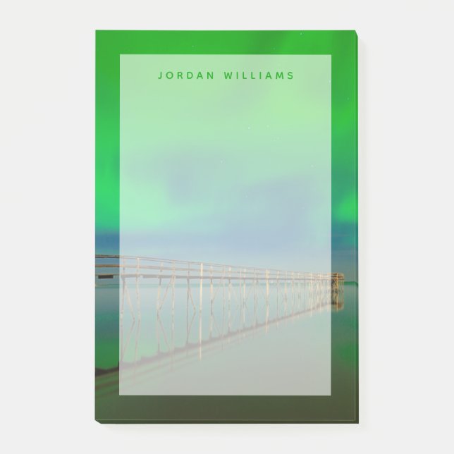 Nordlichter | Lake Winnipeg Kanada, Manitoba Post-it Klebezettel (Vorderseite)