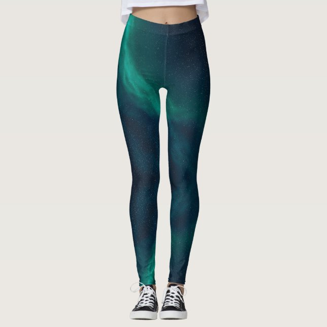 Nordlichter Night Sky Aktive Leggings (Vorderseite)