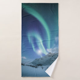 Nordlichter Norwegen Badehandtuch