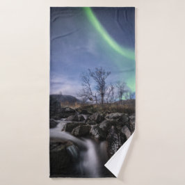 Nordlichter Norwegen Badehandtuch