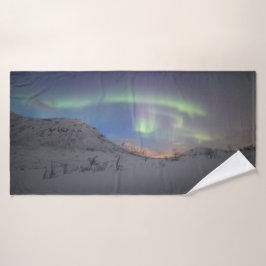 Nordlichter Norwegen Badehandtuch