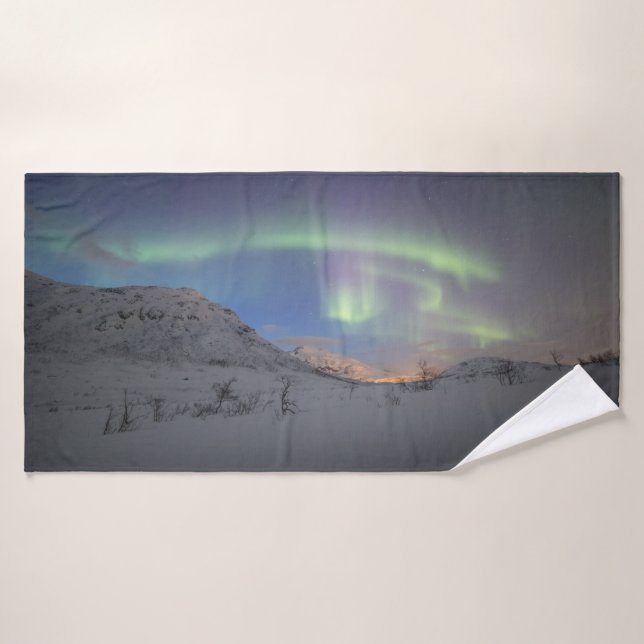 Nordlichter Norwegen Badehandtuch (Badehandtuch)