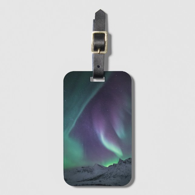 Nordlichter Norwegen Gepäckanhänger (Vorderseite Vertikal)