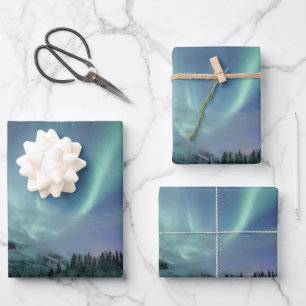 Nordlichter Norwegen Geschenkpapier Set