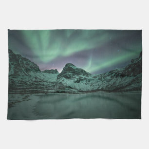 Nordlichter Norwegen Geschirrtuch