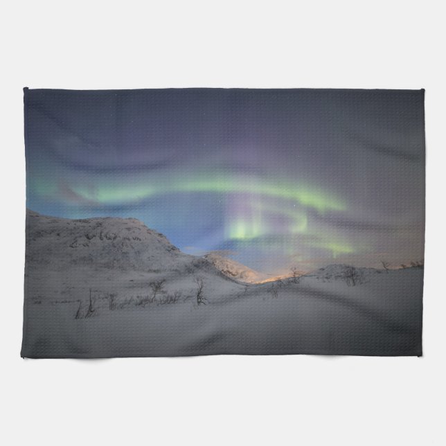 Nordlichter Norwegen Geschirrtuch (Horizontal)