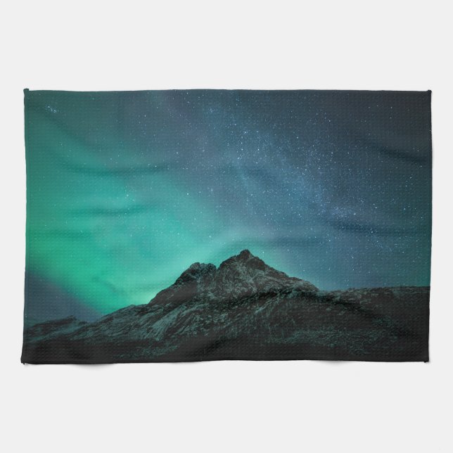 Nordlichter Norwegen Geschirrtuch (Horizontal)