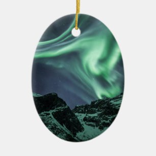 Nordlichter Norwegen Keramik Ornament
