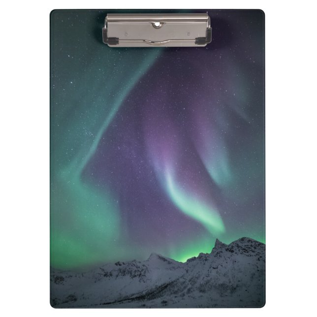 Nordlichter Norwegen Klemmbrett (Vorderseite)
