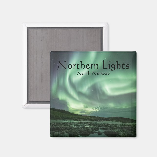 Nordlichter Norwegen Magnet (Vorderseite/Rückseite)