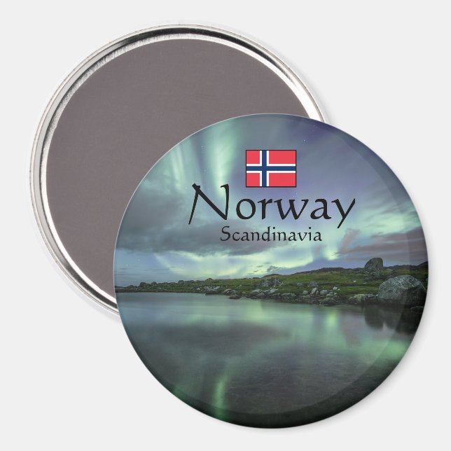 Nordlichter Norwegen Magnet (Vorderseite/Rückseite)