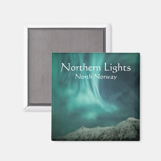 Nordlichter Norwegen Magnet (Vorderseite/Rückseite)