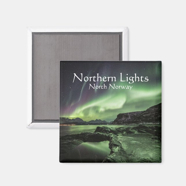 Nordlichter Norwegen Magnet (Vorderseite/Rückseite)