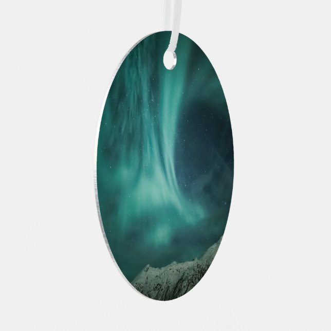 Nordlichter Norwegen Ornament Aus Metall (Vorderseite Rechts)