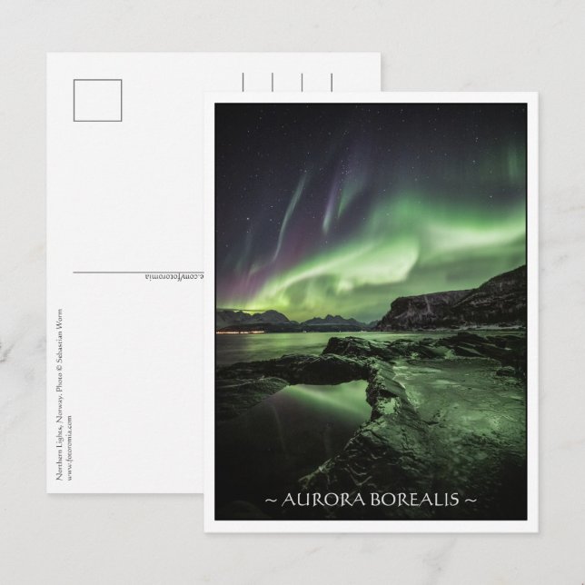 Nordlichter Norwegen Postkarte (Vorne/Hinten)