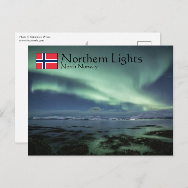 Nordlichter Norwegen Postkarte (Vorne/Hinten)
