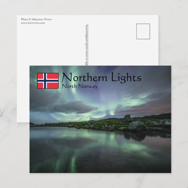 Nordlichter Norwegen Postkarte (Vorne/Hinten)