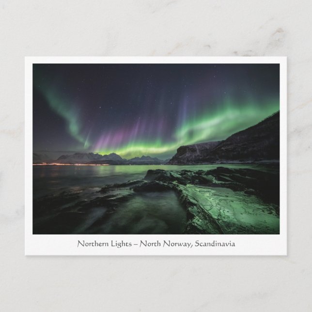 Nordlichter Norwegen Postkarte (Vorderseite)