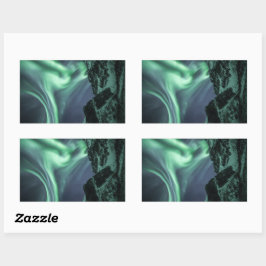 Nordlichter Norwegen Rechteckiger Aufkleber