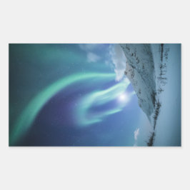 Nordlichter Norwegen Rechteckiger Aufkleber