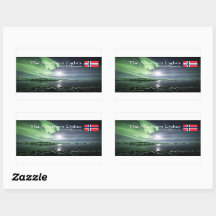 Nordlichter Norwegen Rechteckiger Aufkleber