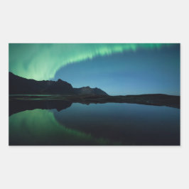 Nordlichter Norwegen Rechteckiger Aufkleber
