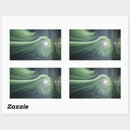 Nordlichter Norwegen Rechteckiger Aufkleber