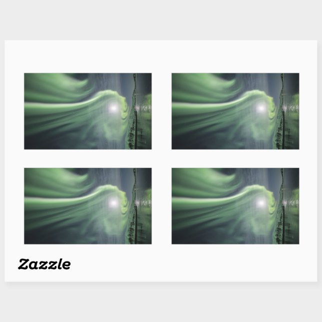 Nordlichter Norwegen Rechteckiger Aufkleber (Blatt)