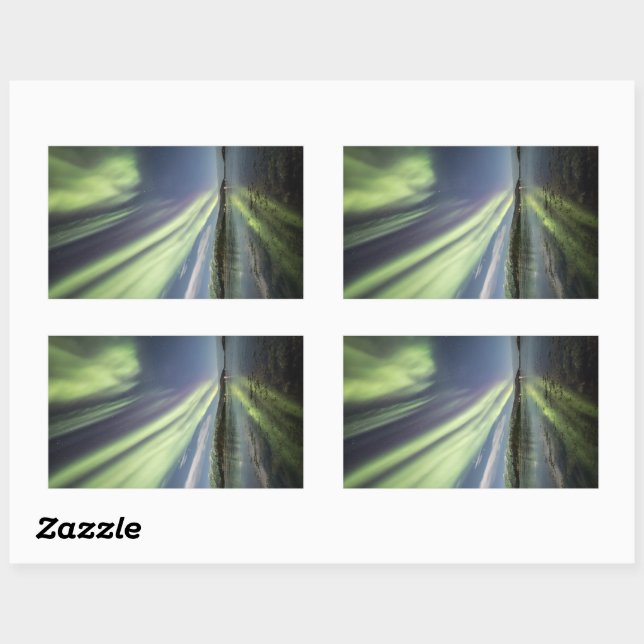 Nordlichter Norwegen Rechteckiger Aufkleber (Blatt)