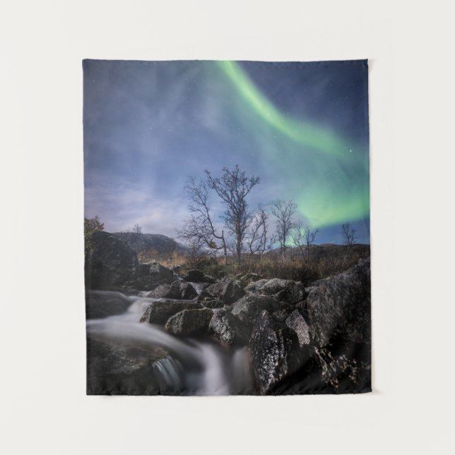 Nordlichter Norwegen Wandteppich (Vorderseite)