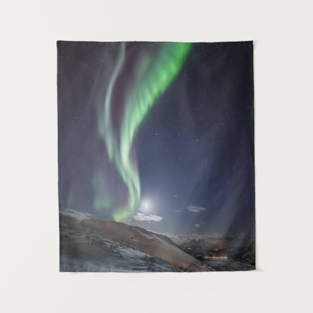 Nordlichter Norwegen Wandteppich (Vorderseite)