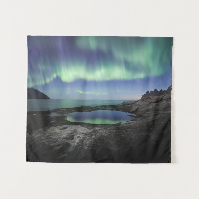 Nordlichter Norwegen Wandteppich (Vorderseite (Horizontal))