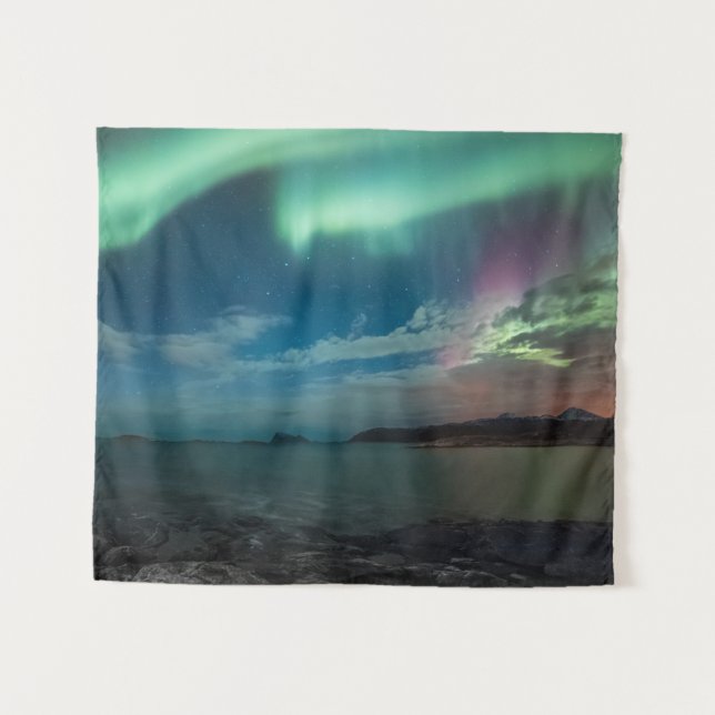 Nordlichter Norwegen Wandteppich (Vorderseite (Horizontal))