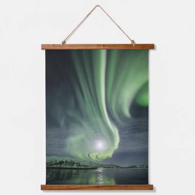 Nordlichter Norwegen Wandteppich Mit Holzrahmen (Vorderseite)