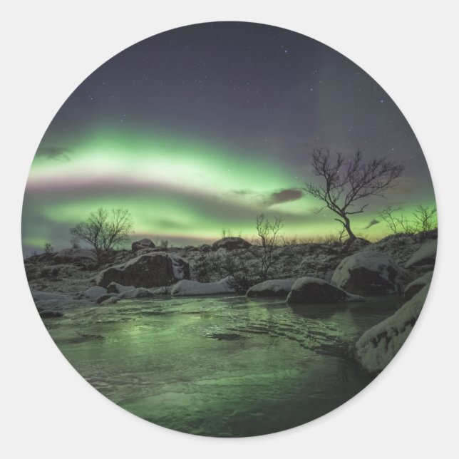 Nordlichter Runder Aufkleber (Vorderseite)
