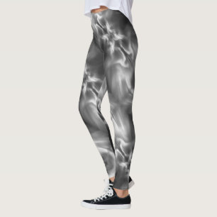 Nordlichter schwarz u. Weiß - Leggings