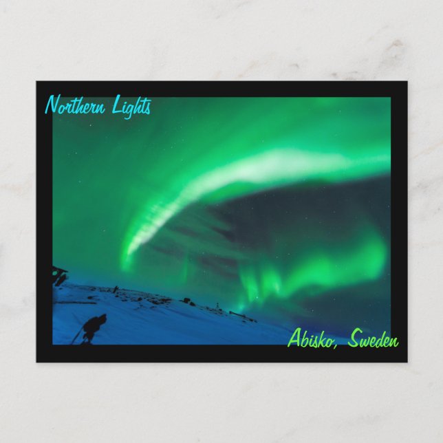 Nordlichter über Abisko Schweden Postkarte (Vorderseite)