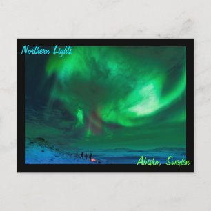 Nordlichter über Abisko Schweden Postkarte