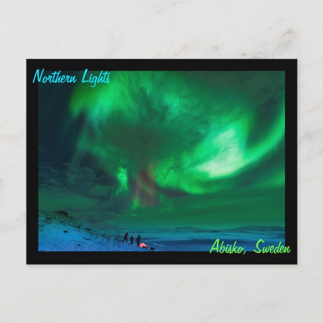 Nordlichter über Abisko Schweden Postkarte (Vorderseite)