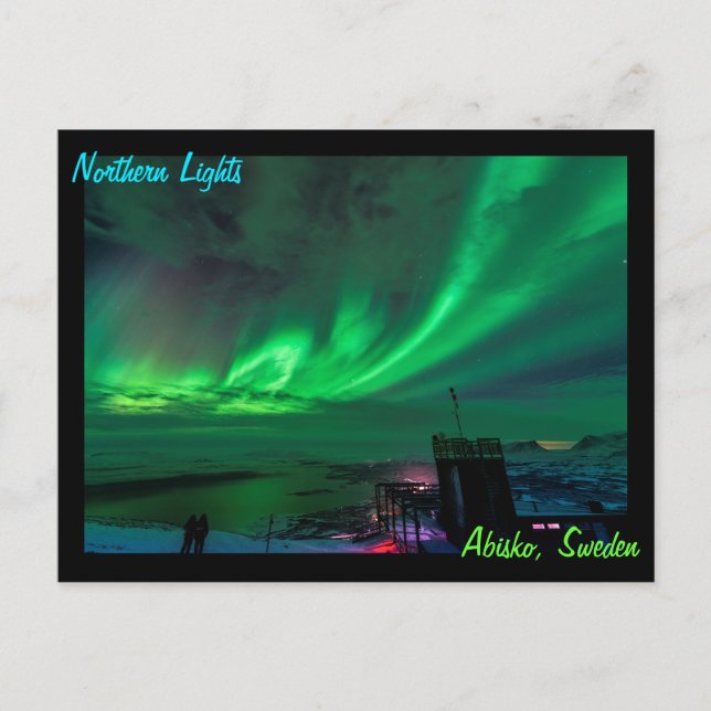 Nordlichter über Abisko Schweden Postkarte (Vorderseite)