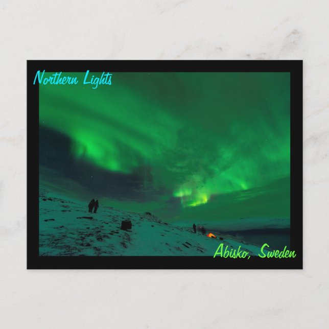 Nordlichter über Abisko Schweden Postkarte (Vorderseite)