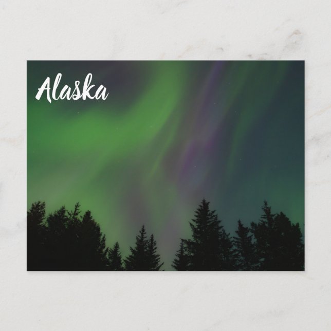 Nordlichter über Alaska Postkarte (Vorderseite)