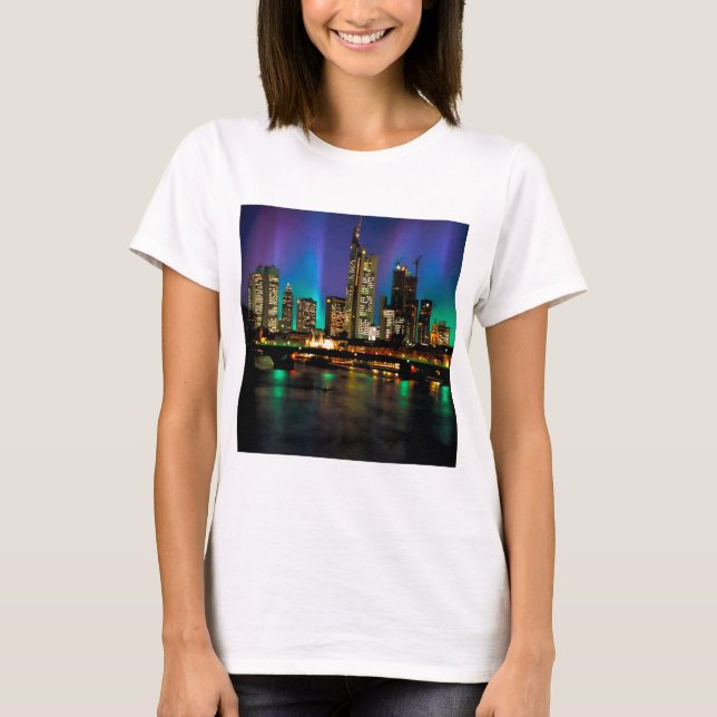 Nordlichter über Frankfurt T-Shirt (Vorderseite)