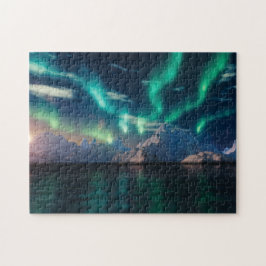 Nordlichter über Wasser | Aurora Borealis Puzzle