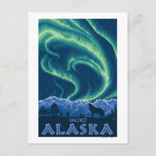 Nordlichter - Valdez, Alaska Postkarte