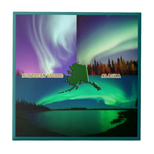 Nordlichter von Alaska Collage Fliese