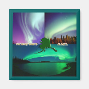 Nordlichter von Alaska Collage Magnet