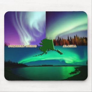 Nordlichter von Alaska Collage Mousepad
